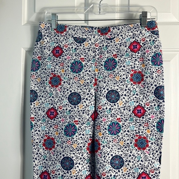 Boden Al Fresco Colorful Floral Print Slim Fit 7/8 Cropped Side Zip Pants Boho - Picture 4 of 14